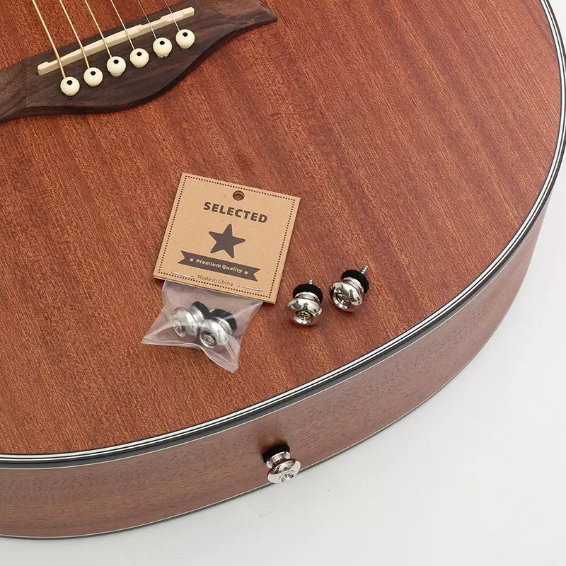 Gurtpin Set für Ukulele & Gitarre, silber