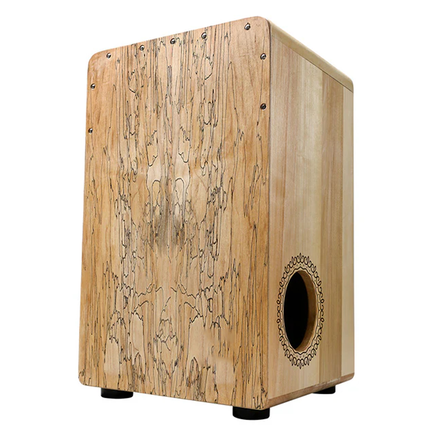 U-Turn Cajon 50 – Premium Cajon Spalted Maple mit Soundhole