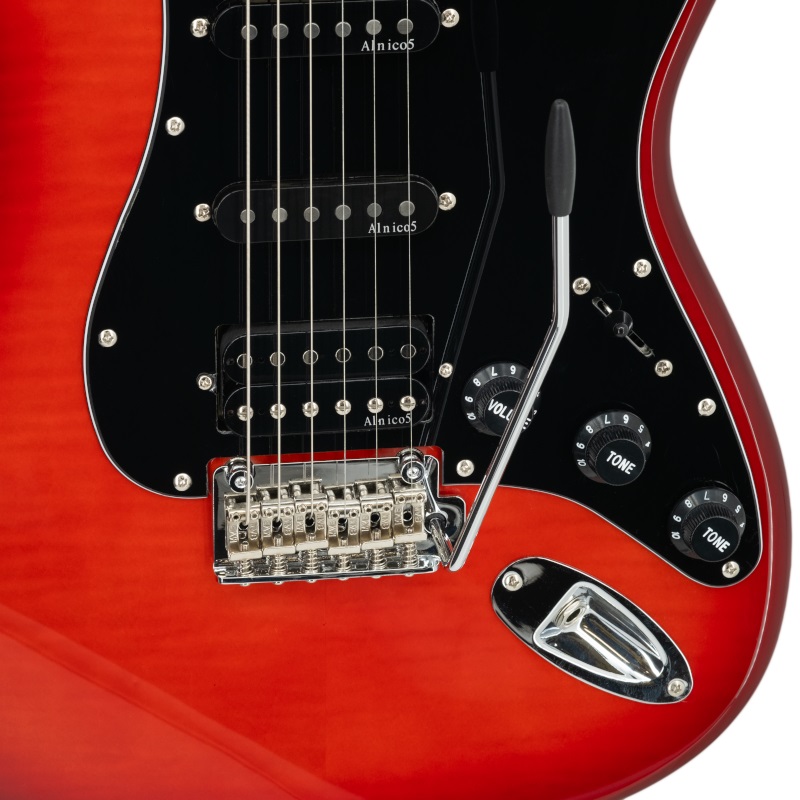 Prodipe  Strat ST93,  alder trans red flame 