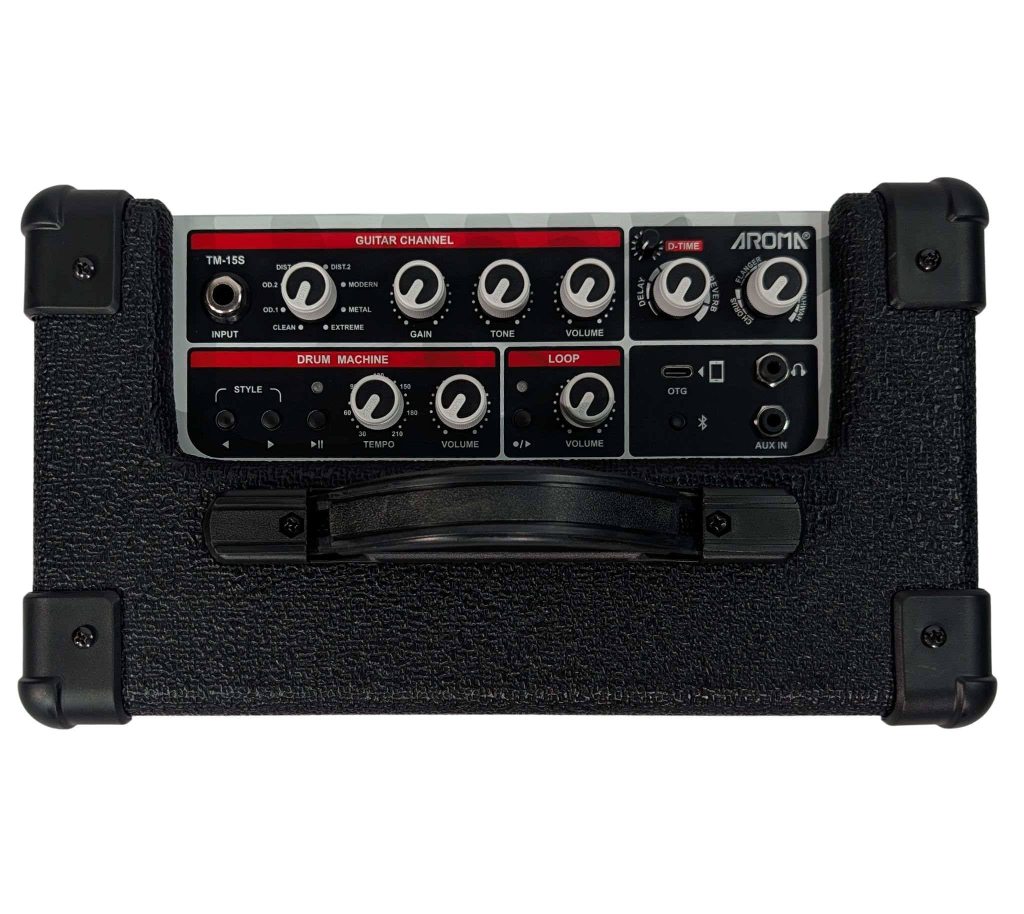 Aroma TM-15S E-Gitarrenamp 15W mit Fußpedal