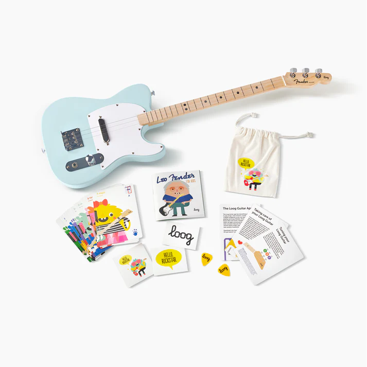 Fender X Loog Telecaster Electric Guitar, sonic blue