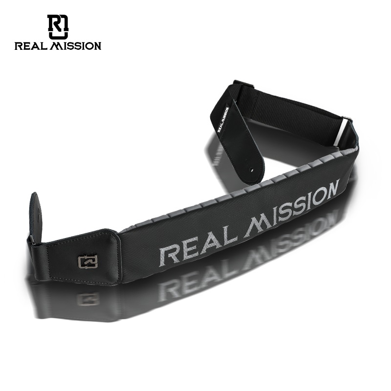 Gitarren Gurt breit mit extra Polsterung - Real Mission - Amanda - Black