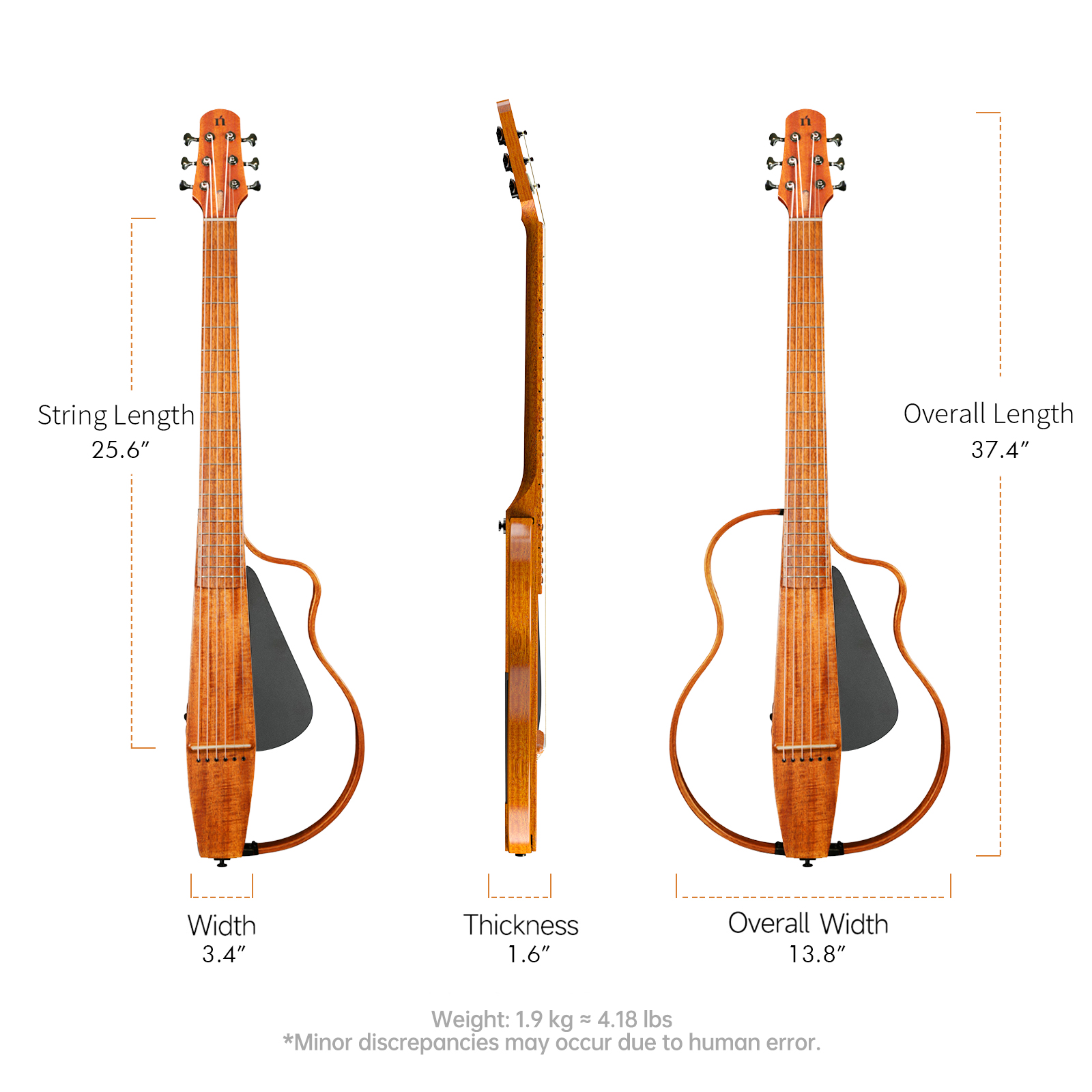 NBSG Steel Smart/Silent Guitar - Bamboo Black