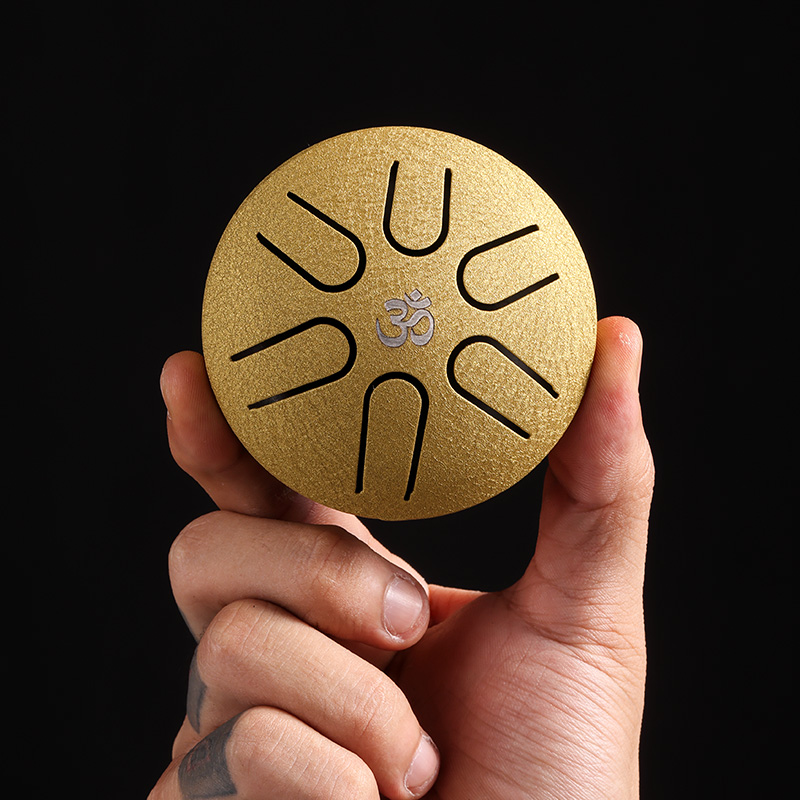 U-Turn Mini Steel Tongue Drum 3" 6Töne, gold dust