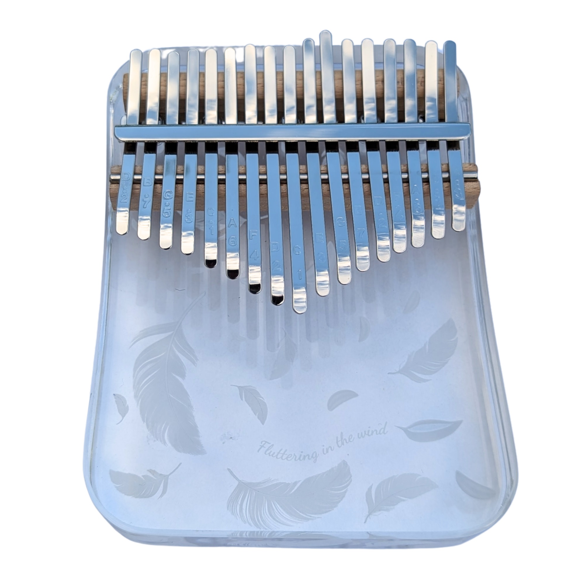 Hluru Kalimba 17 Acrylic, Feder design